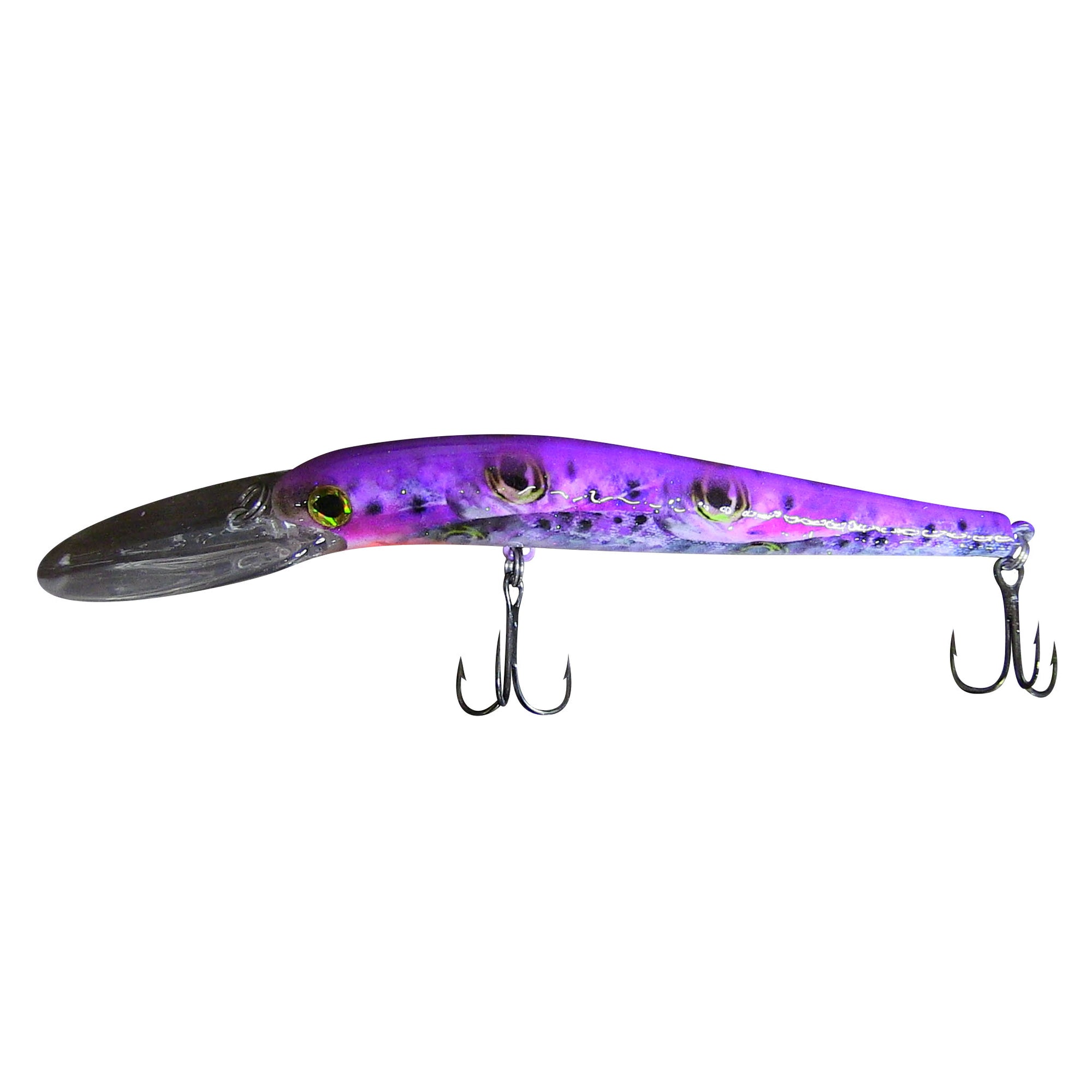 brown fish lure eyes Purple White Belly Baby Brown Trout 5" HD Schooling Eyes Diver